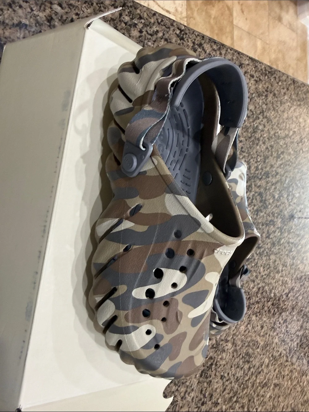 CROCS Camo Classic Clog in Tan, Green, Gray